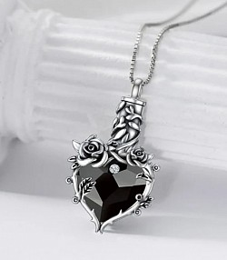 Black Heart urn pendant $95